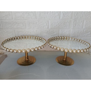 bandejas espelhadas bordadas com pedrarias kit com 2 peças cores a escolher em Oferta na Shopee