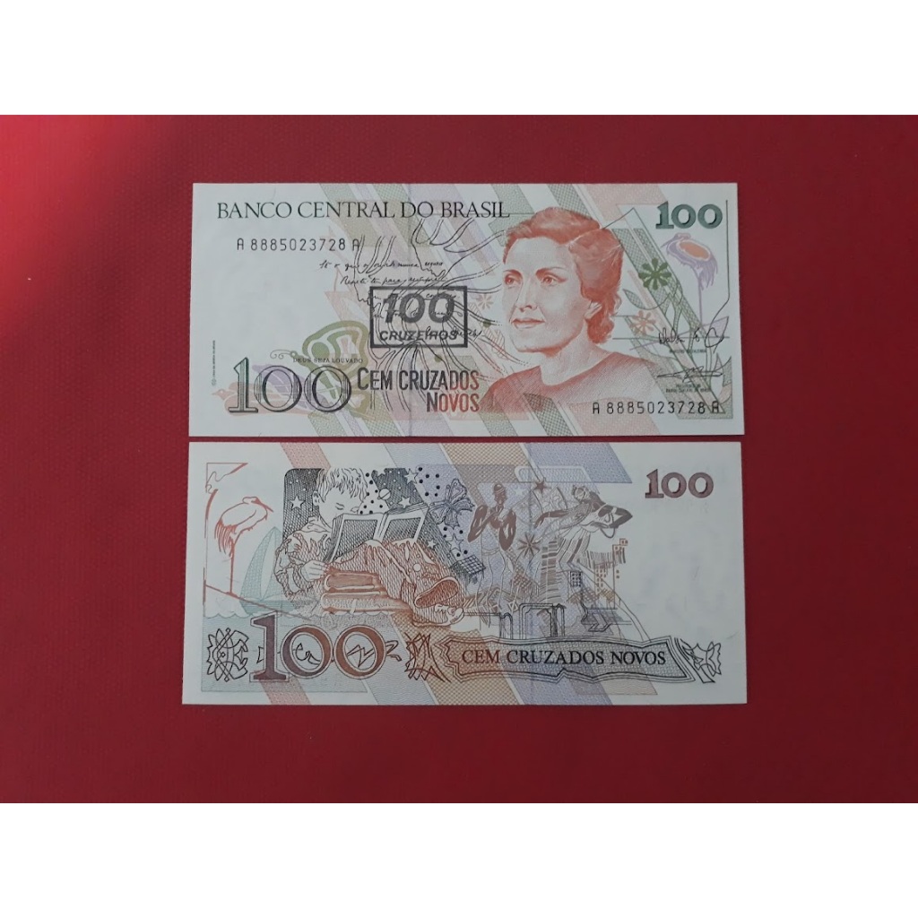 Cedula C 211 100 Cruzeiros 1990 - Flor de Estampa