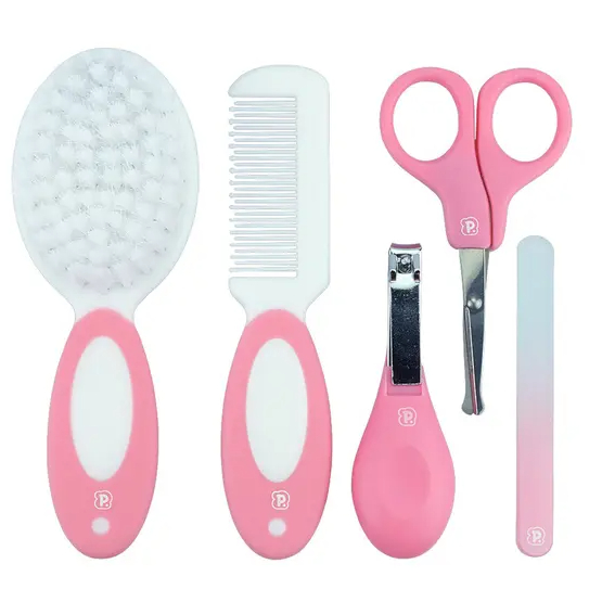 Kit Higiene 5 peças Tesoura, Cortador, Lixa de unha, Pente e Escova Pimpolho 9257/9258
