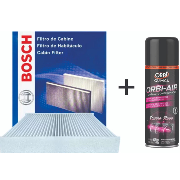 Kit Filtro Cabine Ar Condicionado Bosch Higienizador Palio Strada Siena Idea Palio Wekeend Fiat Fire