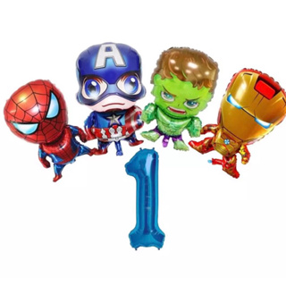 Kit C/4 Balão Metalizado Vingadores Capitão América/Homem De Ferro/Hulk/Aranha+Número 40Cm em Oferta na Shopee