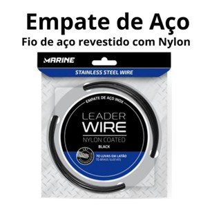 Empate/cabo de aço flexível, Marine Sports, revestido com Nylon, cor Nickel e Blacknickel, 10 metros em Oferta na Shopee
