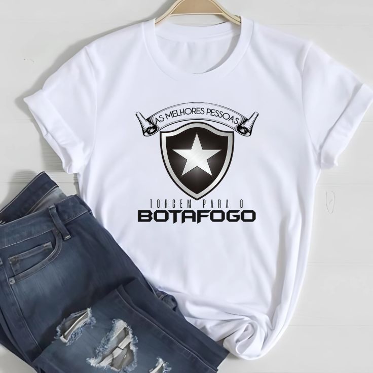 Camisa Botafogo Feminina Branca Blusa Menina Botafoguense