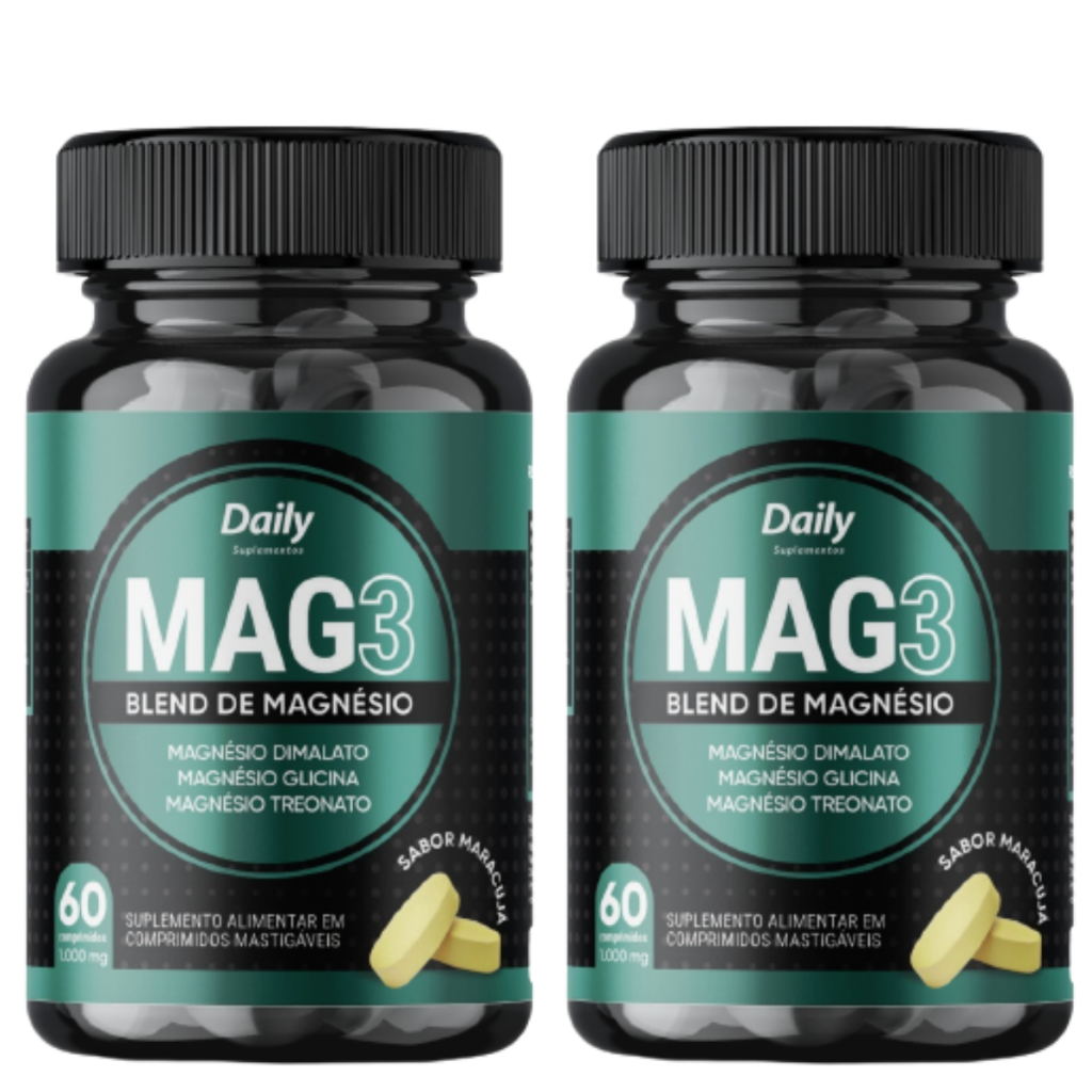 Super Blend De Magnésio 3 Em 1 Mag3 Original 60 Comprimidos