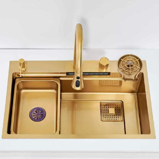 Cuba Delicious Cozinha Sink Aço Inoxidável Copos Dourada Com Torneira Fixada em Oferta na Shopee