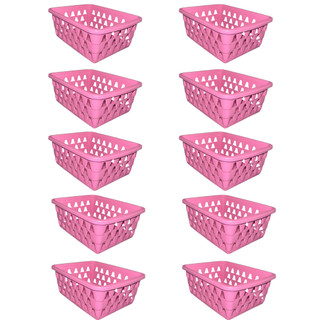 Kit 10 Cestos Multiuso Organizador Pequeno 16x12x6Cm Cores cestinha organizadora bebe