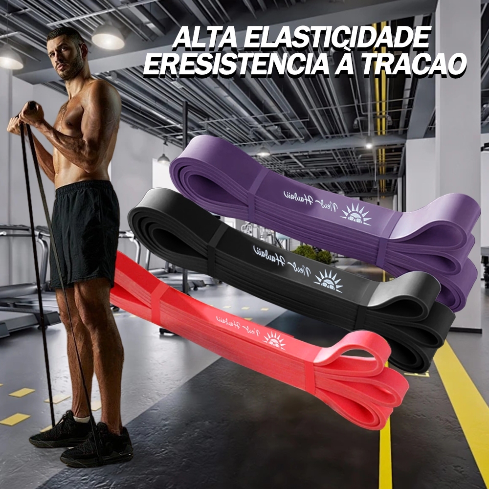 Kit 3 Elástico Super Band Borracha Crossfit Extra Forte Faixas de Resistência