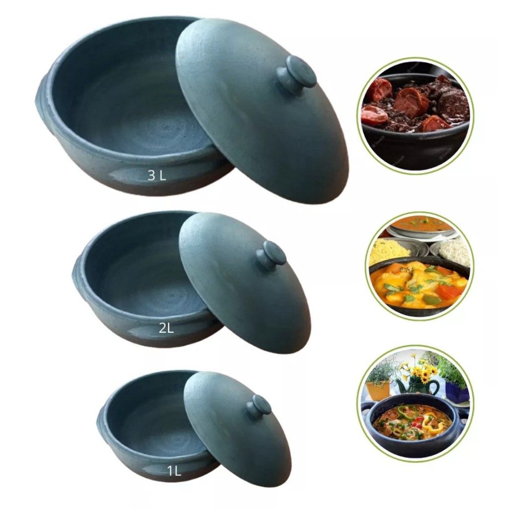 50% Off - Kit 03 Panela De Barro Capixaba Para Moqueca E Pirão