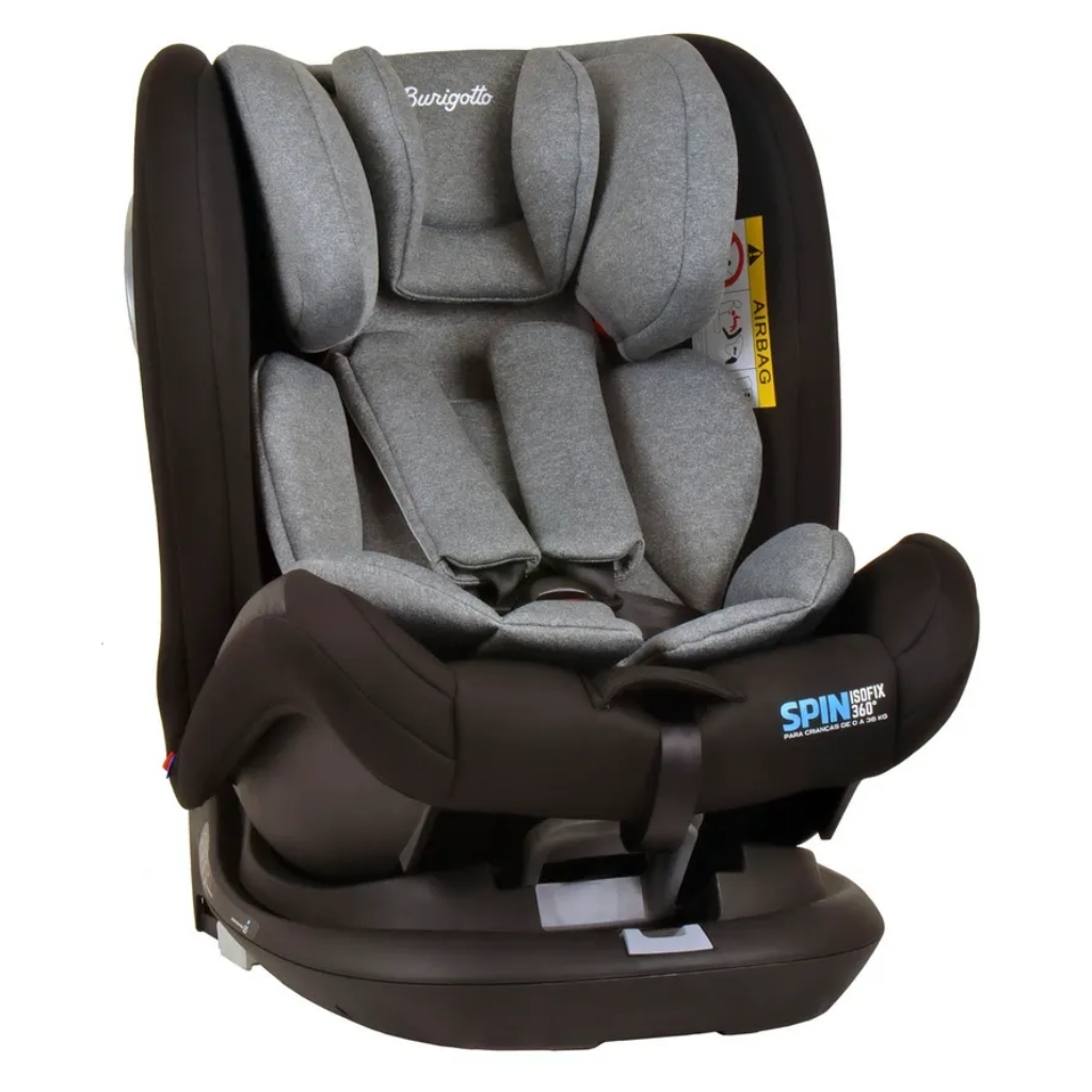Cadeira para Auto Isofix Burigotto Spin 360° Cinza (0 até 36 Kg)