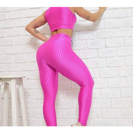 Calça Legging Poliamida, Ótimo Para Academia/ Cintura Alta - Tecido Brilhoso 3D