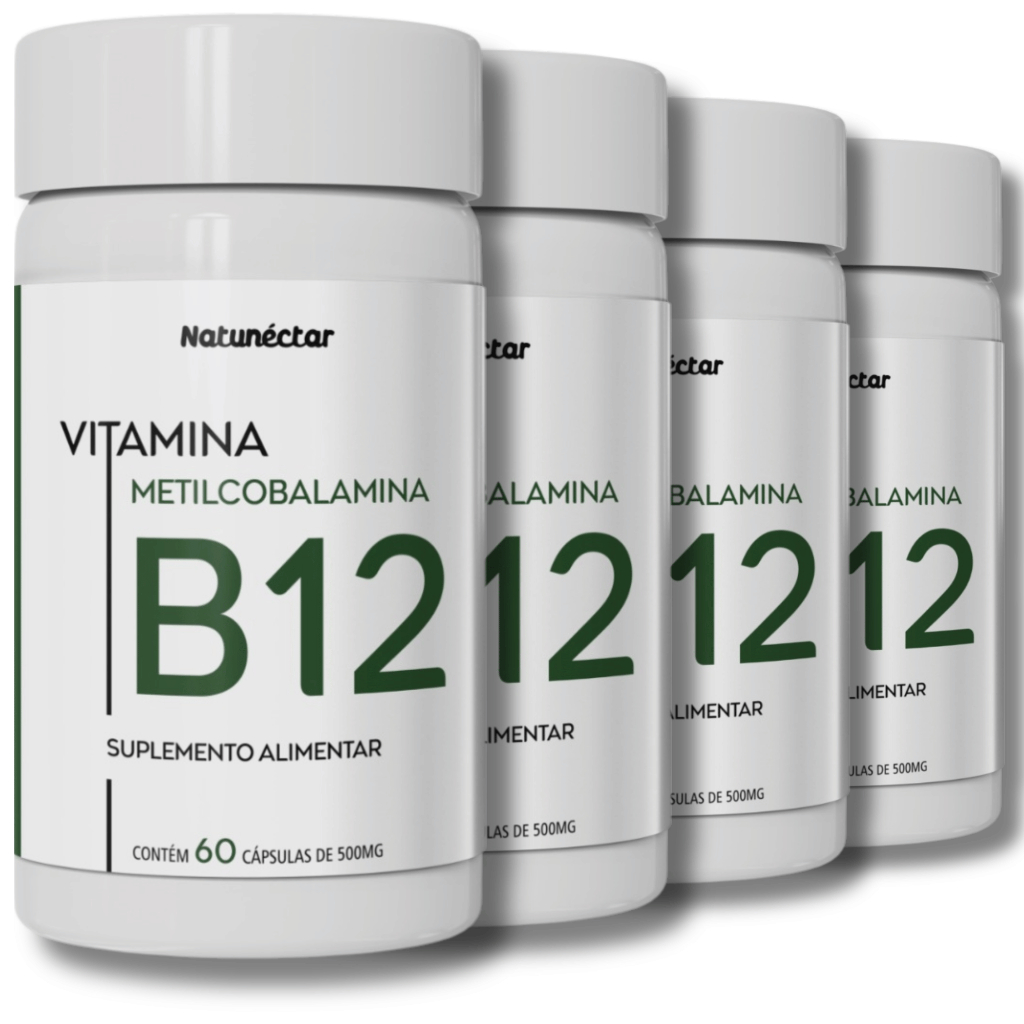 Kit Combo 4X Vitamina B12 Metilcobalamina 414% 240 Cápsulas