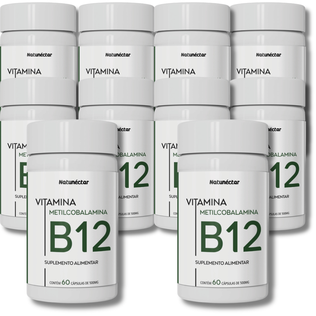Kit Combo Atacado 10X Vitamina B12 Metilcobalamina 414% 600 Cápsulas