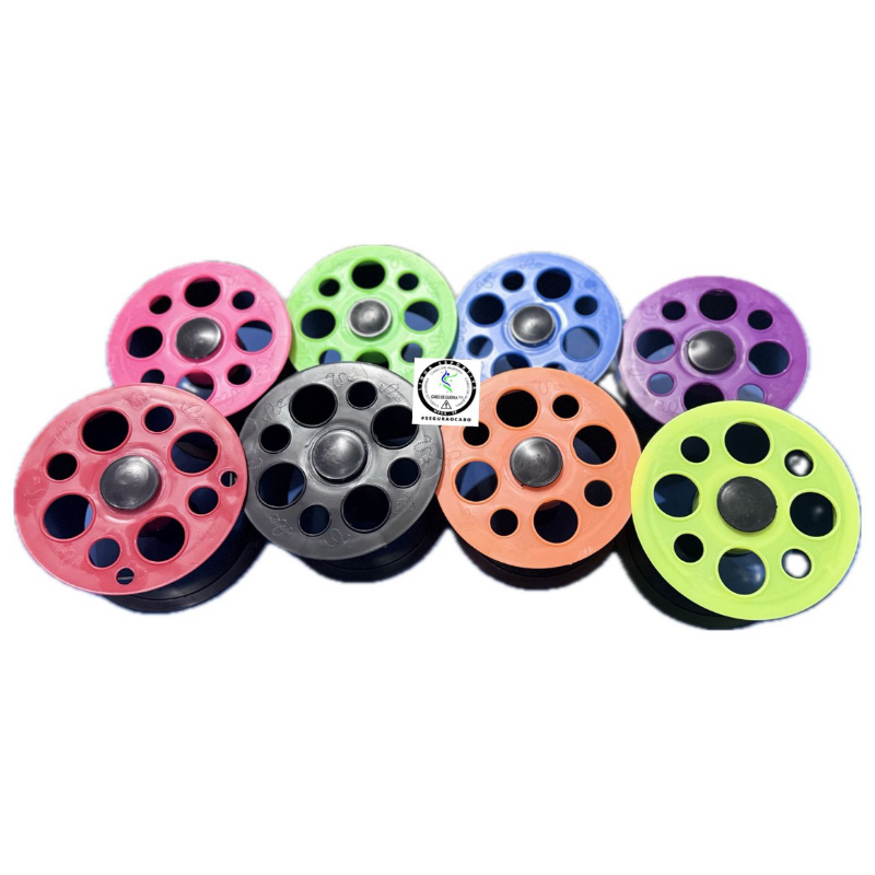 Carretilha de pipa pequena de plástico 15 cm rápida multifuros. lote promocional em Oferta na Shopee