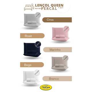 Jogo de Lençol Queen 400 fios Luna 3 Peças Ponto Palito Micro Percal em Oferta na Shopee
