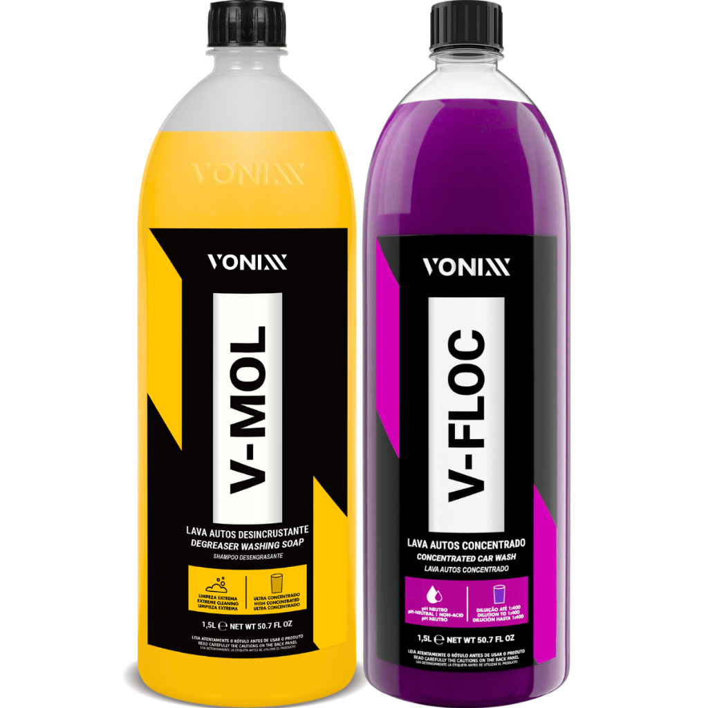 Kit Shampoo Automotivo Sujeira Pesada V-Floc V-Mol 1,5L Vonixx em Oferta na Shopee