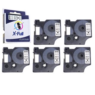 5 Fita 45013 D1 Compatível Rotuladora Dymo 12mmx7m Branco Label Manager 280 300 350 350d 360d 400 420 em Oferta na Shopee