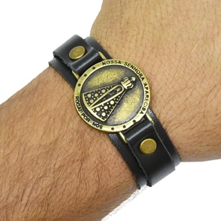Pulseira Em Couro Atrevidu's Ajustável Nossa Senhora em Oferta na Shopee