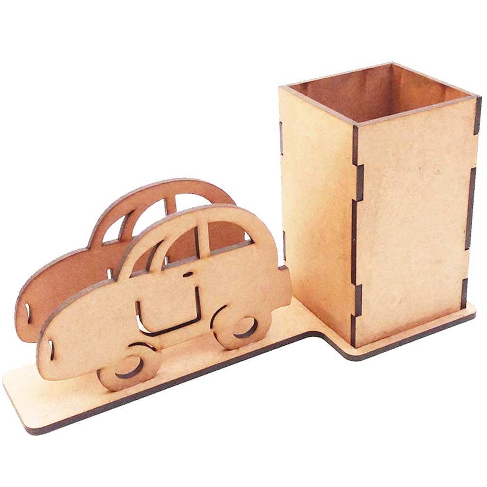 Kit 30 lembrancinha porta treco guardanapo lapis caneta modelo carro mdf cru festa aniversario