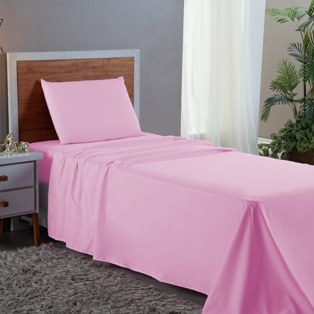 Conjunto Lençol Solteiro 3 Peças 400 Fios Jogo de Cama Box Toque Aveludado em Oferta na Shopee