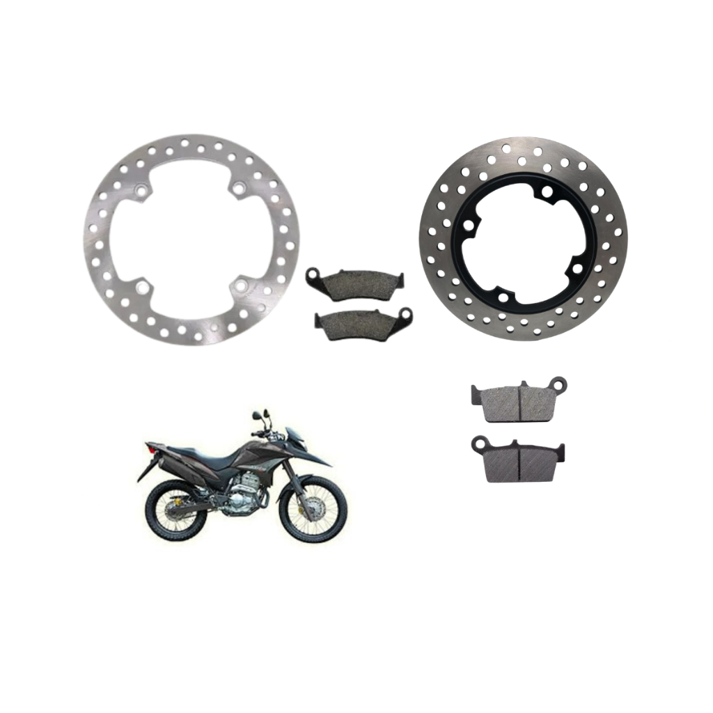 Kit Disco Freio Dianteiro + Traseiro + Pastilhas XRE300 SEM ABS Alta Qualidade em Oferta na Shopee