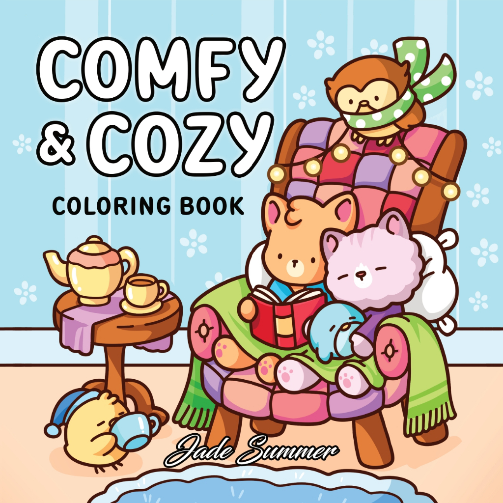 NOVIDADE - MIOLO Livro de colorir Comfy and cozy 48 paginas