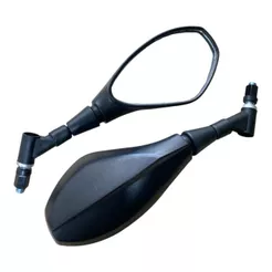 Par De Retrovisor Modelo Bmw F800 Giro 360°Rosca Yamaha 10mm Curto/Longo