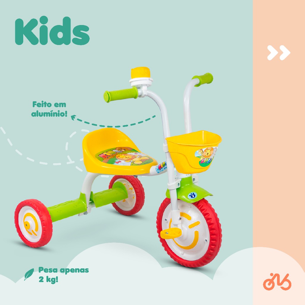 Triciclo Infantil Motoca Modelo Kids Marca Nathor Meninos Baby em Oferta na Shopee