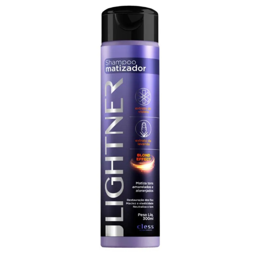 Shampoo Matizador Lightner Blond Effect 300ml Cless Neutraliza Tons Amarelados Hidratação e Brilho