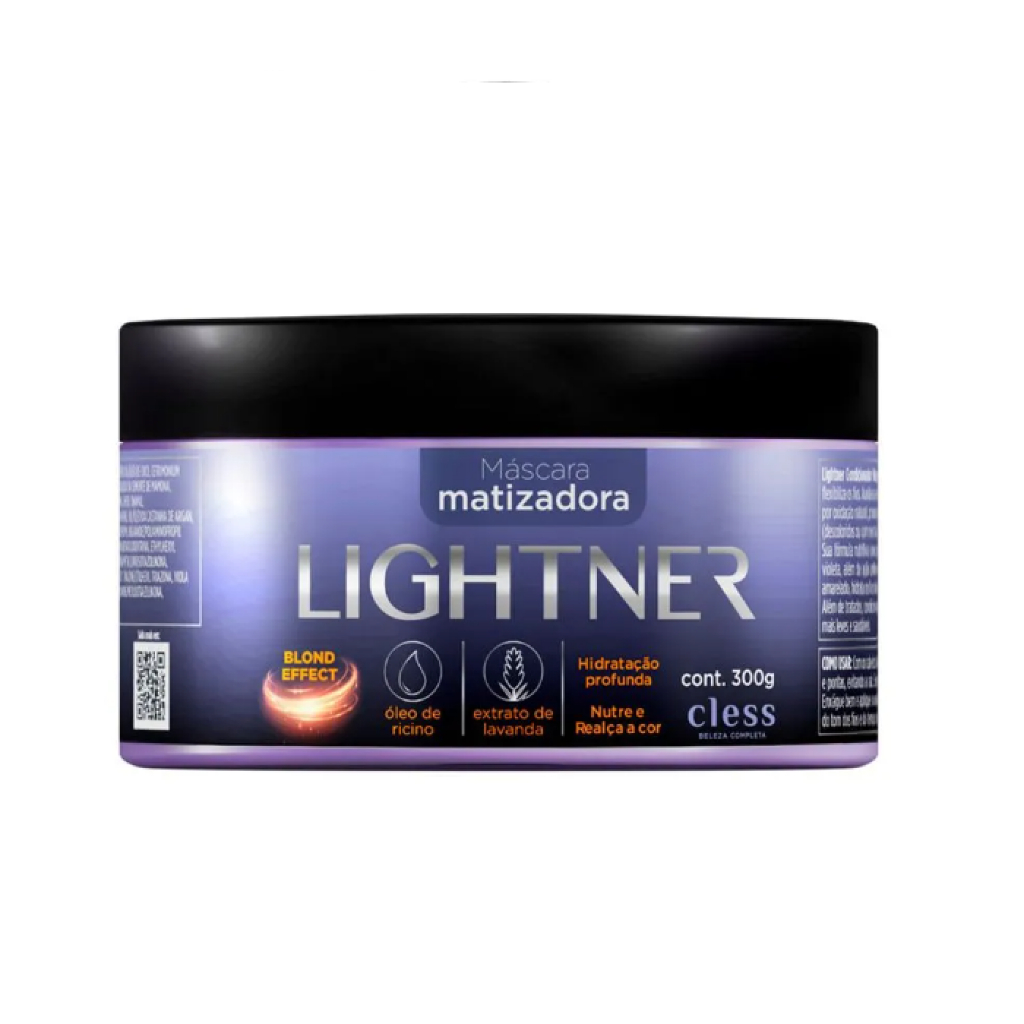 Máscara Matizadora Lightner Blond Effect 300g Cless neutraliza tons amarelados hidrata e dá brilho