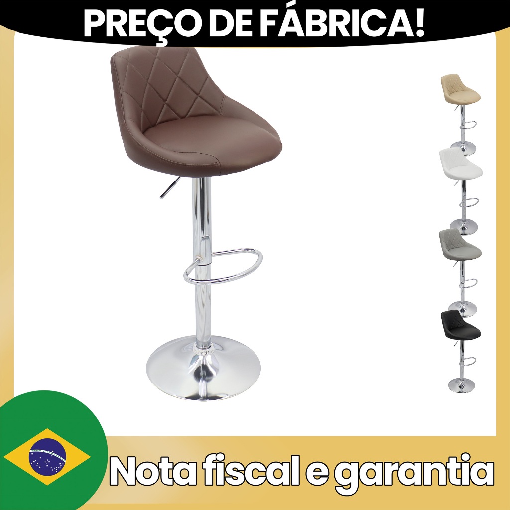 Banqueta Milano Carmel Estofada Giratória c/ Regulagem em Oferta na Shopee