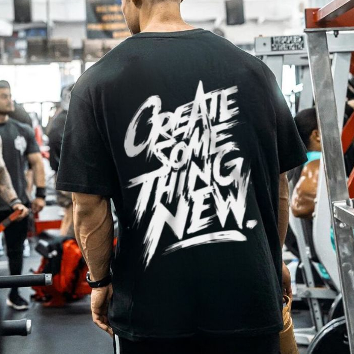 Camiseta Oversized Masculina Gym Treino Frase Gringa Bom Caimento Confortável 100% Algodão