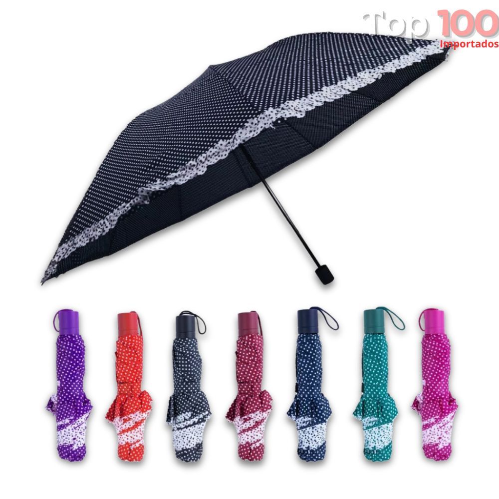 Sombrinha Grande Reforçado Original Estampa de Bolinhas Diversas Colorido em Oferta na Shopee