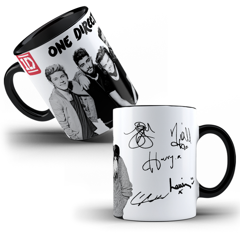 Caneca Porcelana One Direction Harry, Louis, Niall, Zayn e Liam Assinaturas e Foto em Oferta na Shopee