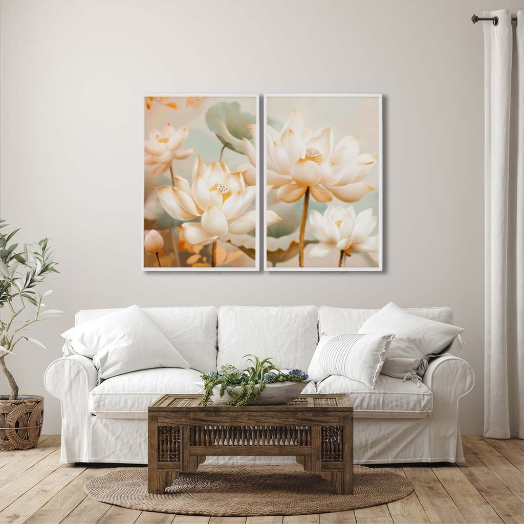 Quadro Decorativo Elegância das Flores Abstratas Com Moldura Para Sala Quarto Escritorio em Oferta na Shopee
