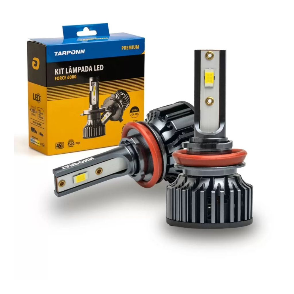 Lâmpada Led Force Tarponn H8-h9-h11-h16a 6000k 45w 9000lm par