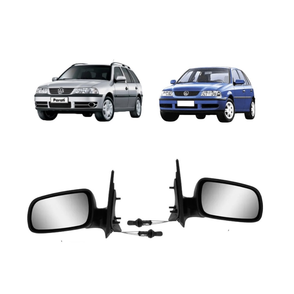Par Retrovisor Vw Gol G3 G4 Parati 2000 2001 2002 2003 2004 2005 2006 2007 2008 2009 2010 2011 2012 4 Portas
