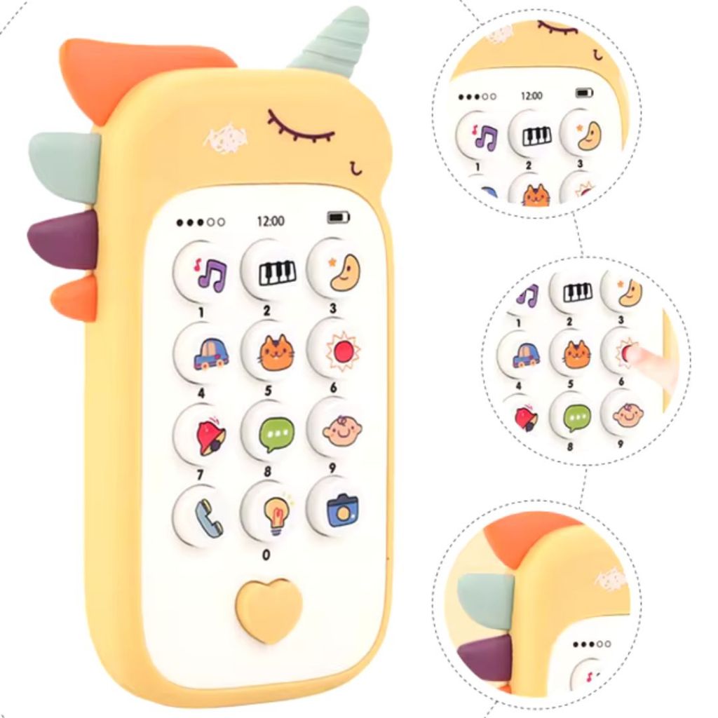 Celular Musical Telefoninho Mordedor Educativo Brinquedo Unicornio Dinossauro