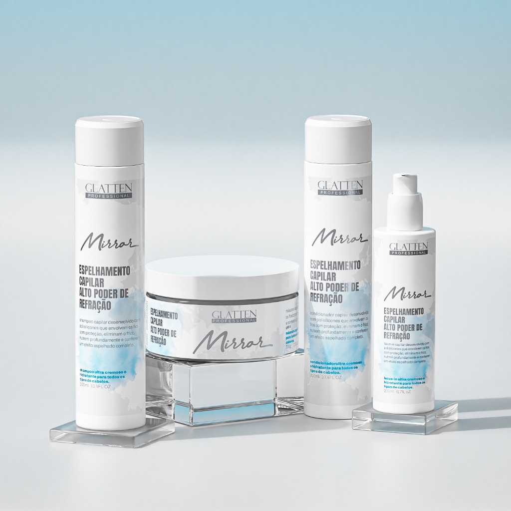 Glatten Kit Capilar - Mirror – Tratamento Capilar Completo com Efeito Brilho Espelhado