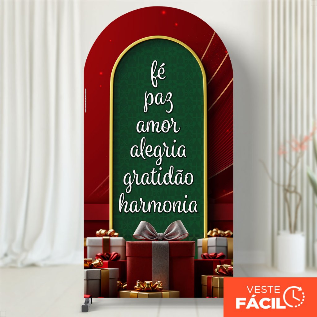 Capa Painel Romano Em Tecido Com Elástico Natal Frases 3D 2x1m em Oferta na Shopee
