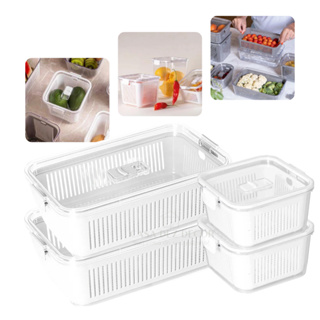 Kit 2 Organizador de Geladeira 1,3l / 2,5l  Pote Hermético Plástico de Acrílico Tampa c/ Trava em Oferta na Shopee