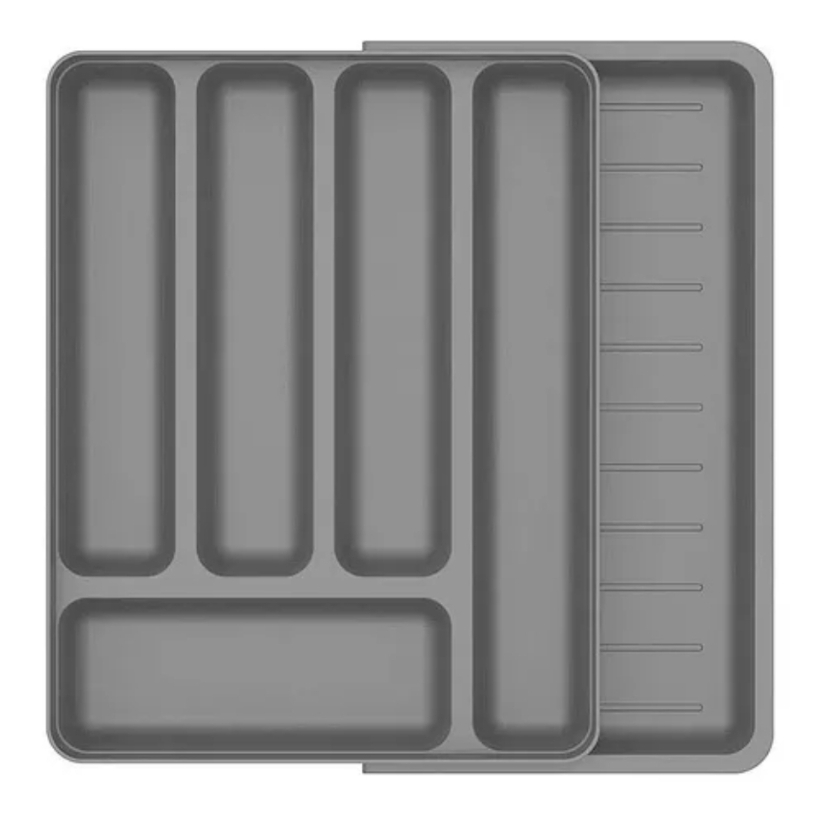 Porta Talheres Organizador De Gaveta Cozinha Com Extensor Logic OU Divisor de Talher 36cm x 28cm - Home & Living