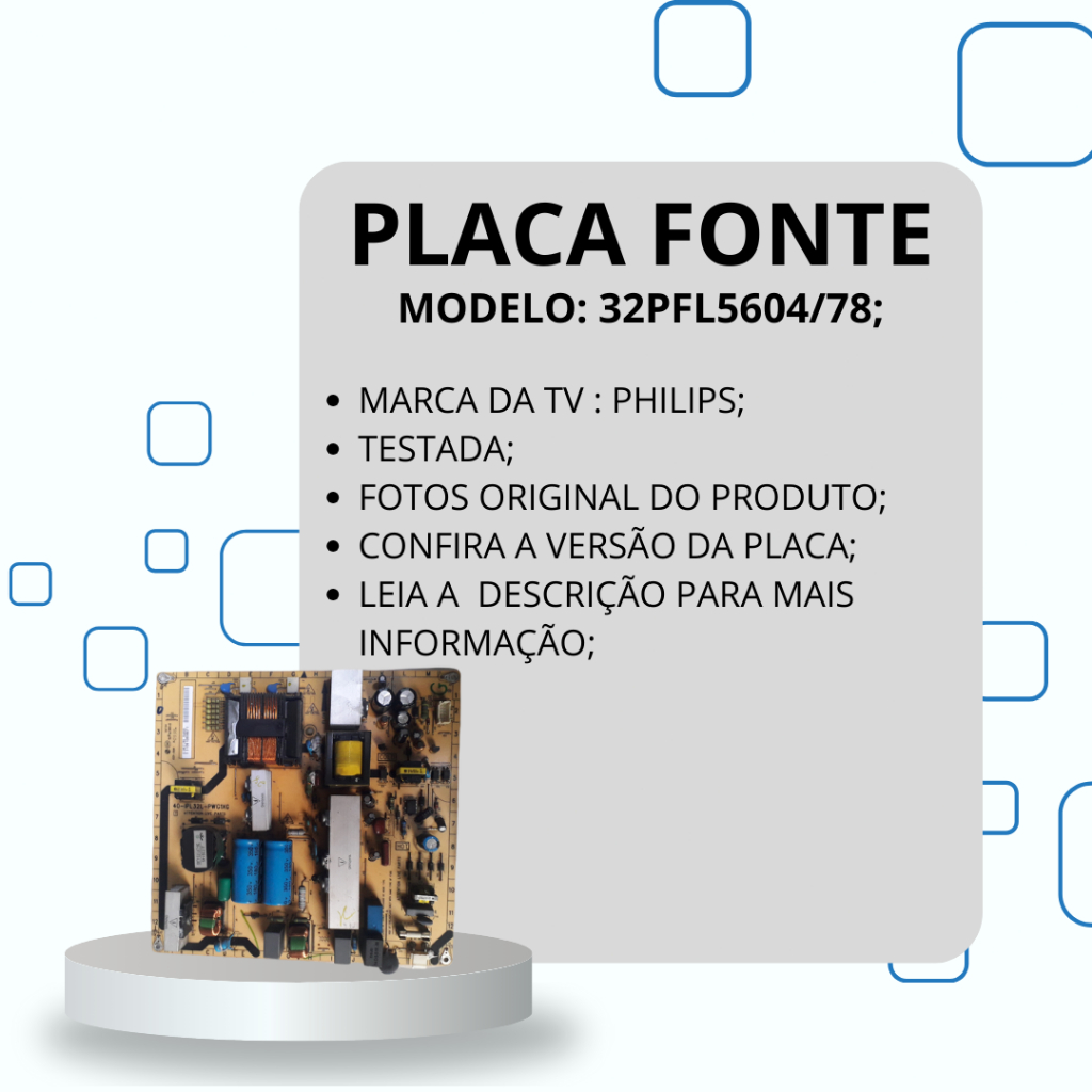 PLACA FONTE 32PFL5604/78 TV PHILIPS