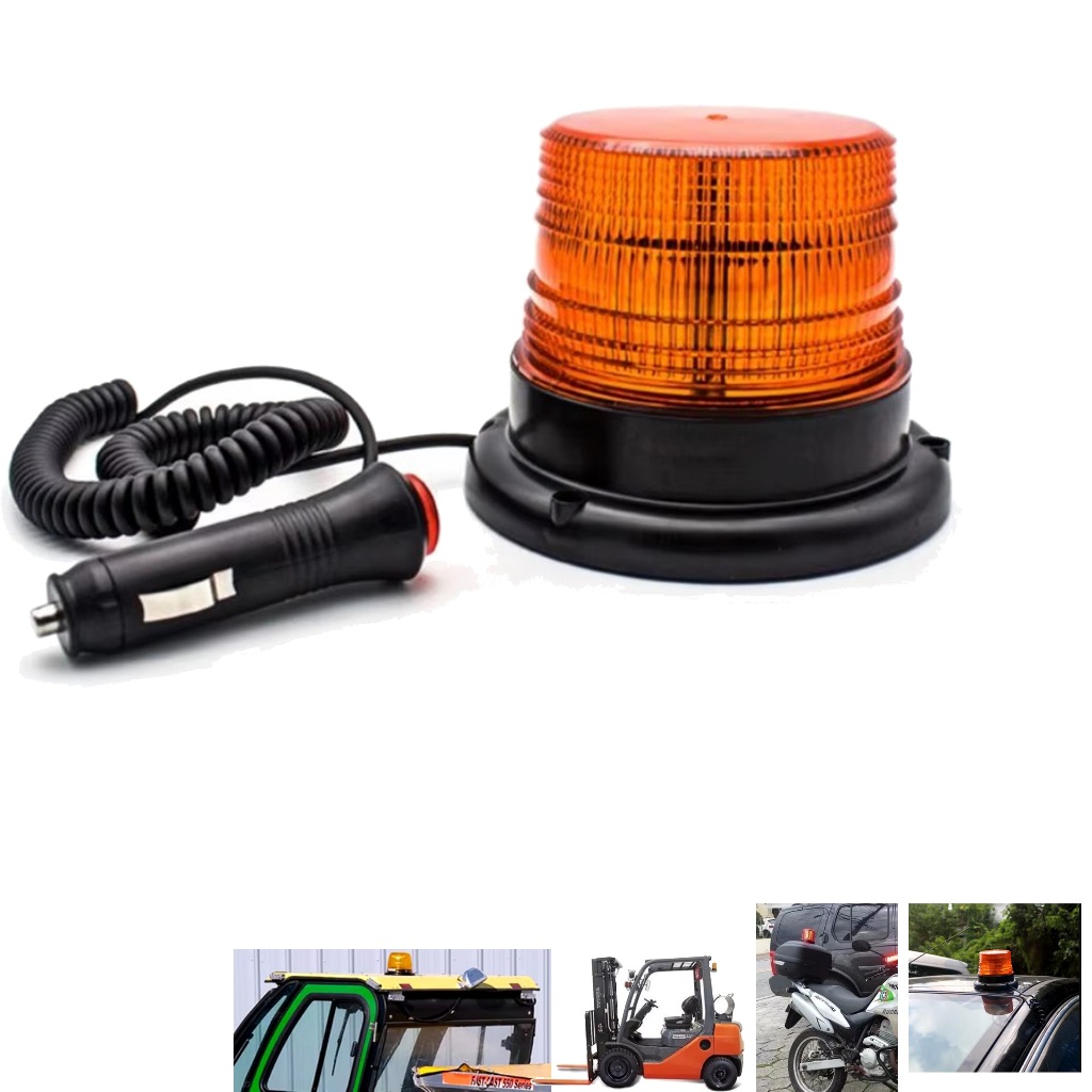 GIROFLEX LED ÂMBAR SINALIZADOR SEGURANÇA 12 LEDS 12/24V GIROLED EMPILHADEIRA TRATOR STROBO