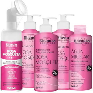 Kit Limpeza de Pele Rosa Mosqueta Skin Care Completo 5 Itens em Oferta na Shopee