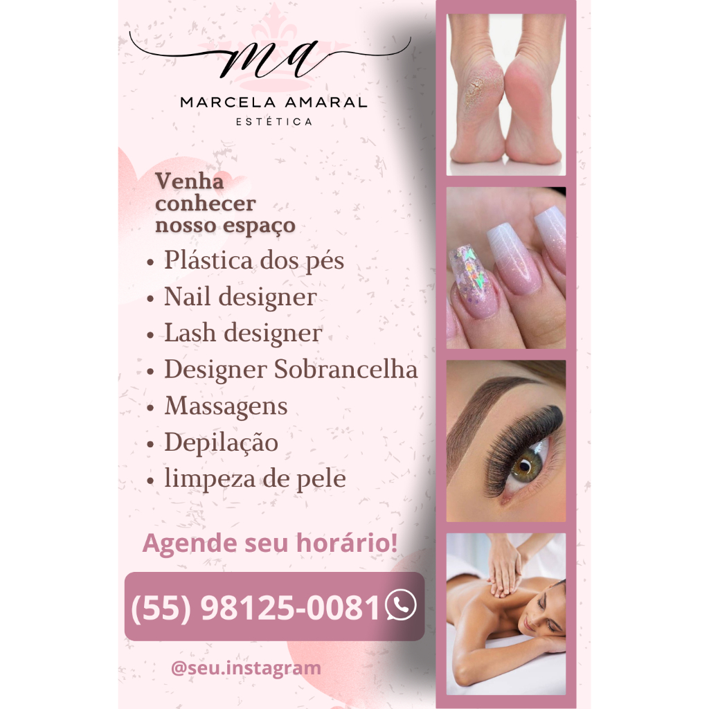 Banner em Lona Personalizado Manicure Pedicure Nail designer Salão Studio Estética  propaganda em Oferta na Shopee