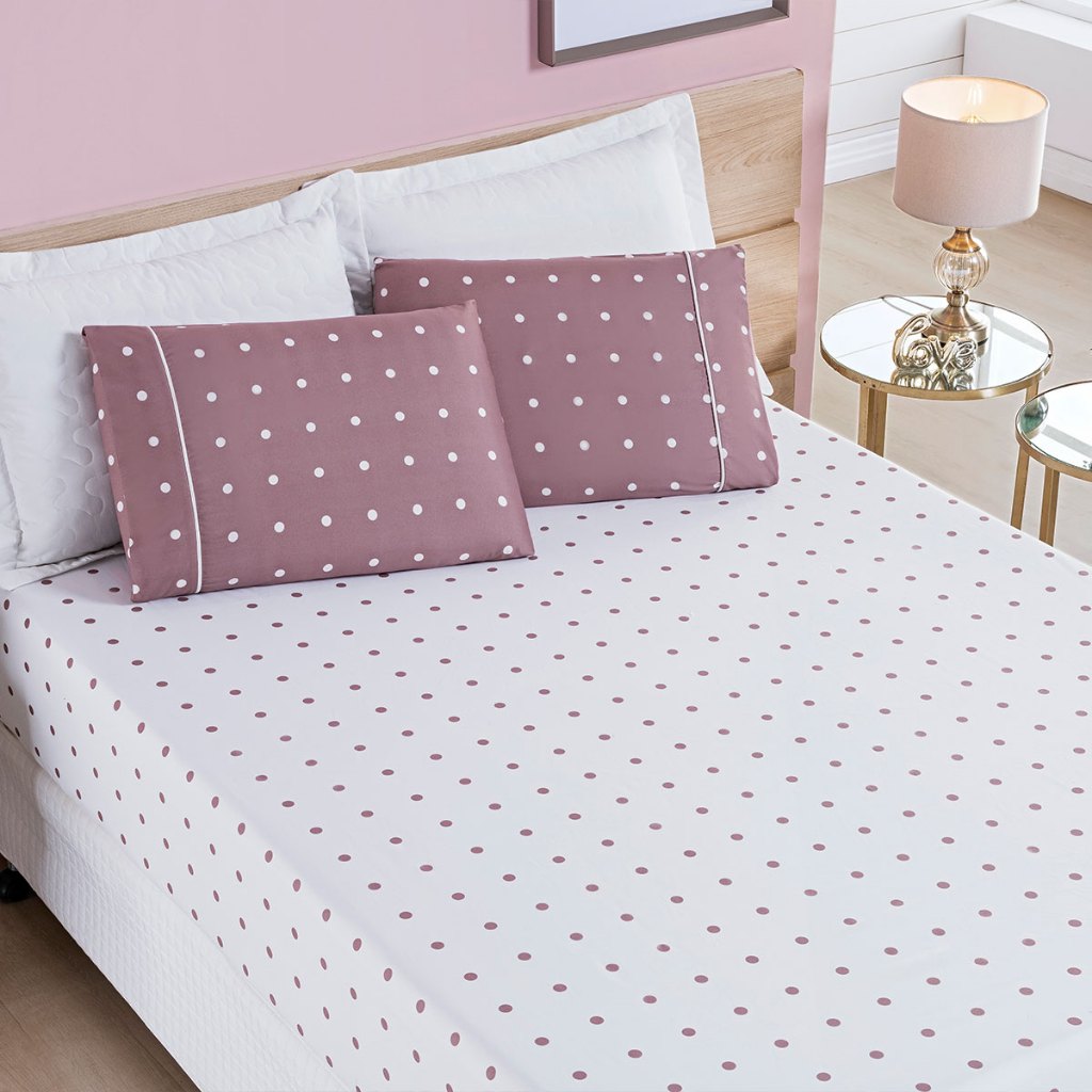 Jogo de Lençol Solteiro 200 Fios Percal Petit Poá Toque Extra Macio 2 Peças em Oferta na Shopee