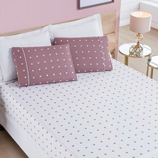 Jogo de Lençol Solteiro 200 Fios Percal Petit Poá Toque Extra Macio 2 Peças em Oferta na Shopee