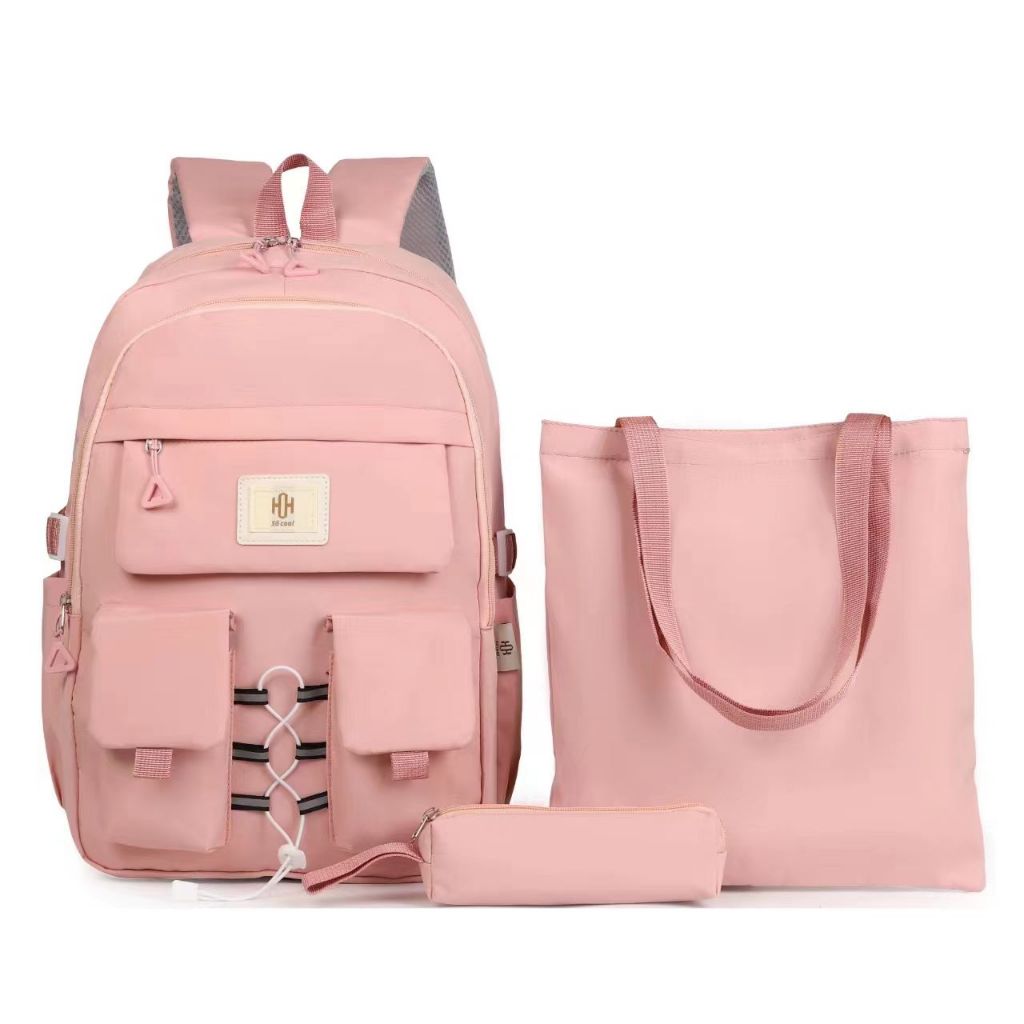 Kit 3 Bolsa Mochila Femina Musculina Escolar