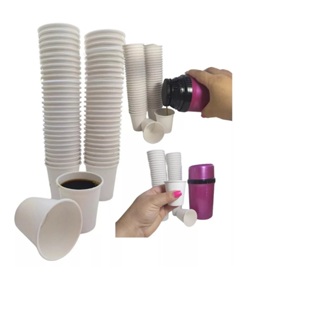 500un Copo De Café 60ml  Papel  Biodegradável em Oferta na Shopee