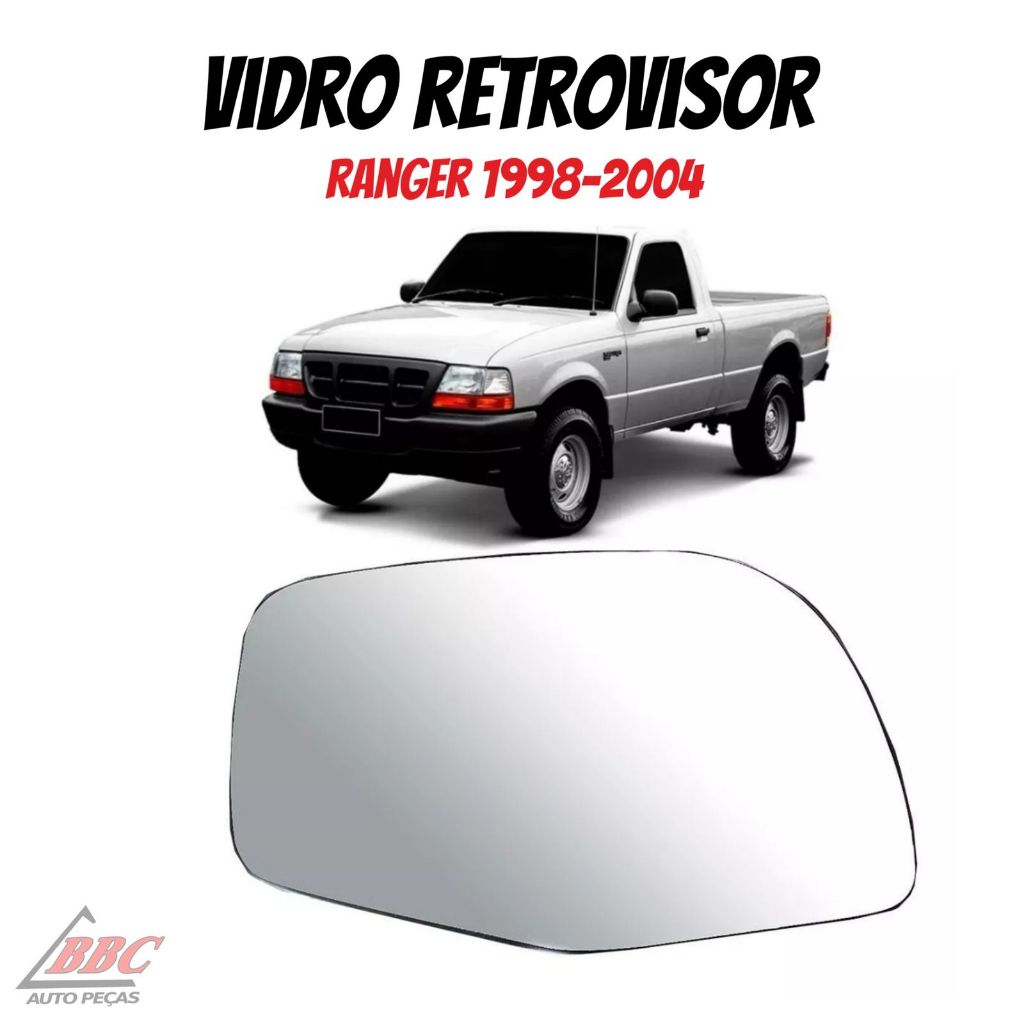 Vidro espelho refil lente retrovisor Ford Ranger 1998 - 2004 em Oferta na Shopee